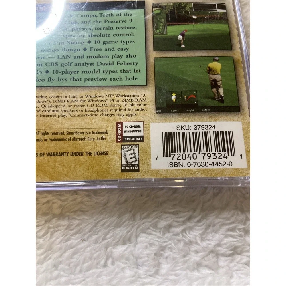 Microsoft Golf for Windows 95 PC CD ROM 2000 VTG Sports Computer Game Clubs